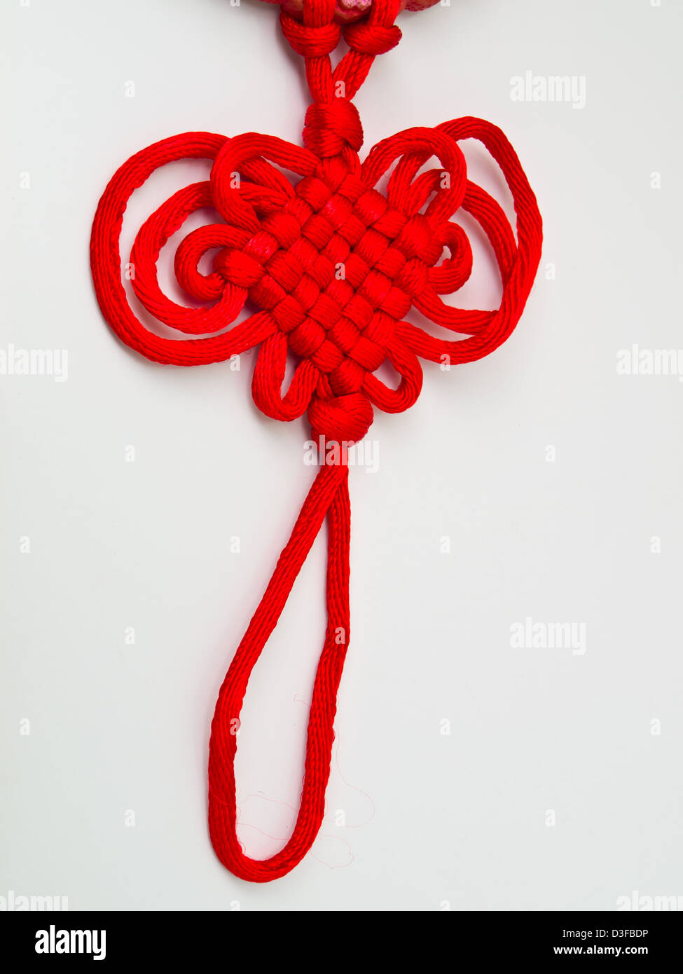 Red tassels of China knot - a kind of adornment in festival Stock Photo
