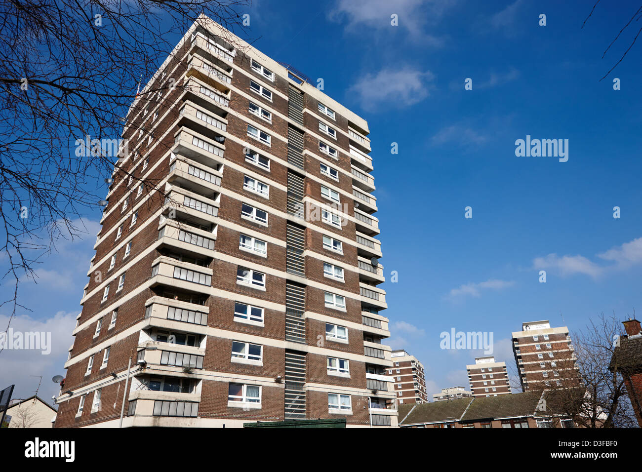 cuchulainn house one of the 60s new lodge tower blocks social housing in north Belfast Northern Ireland UK Stock Photo