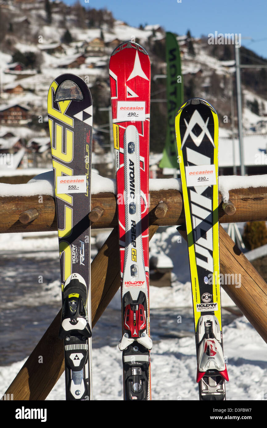 Skis for sale Stock Photo