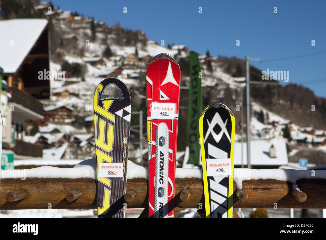 Skis for sale Stock Photo