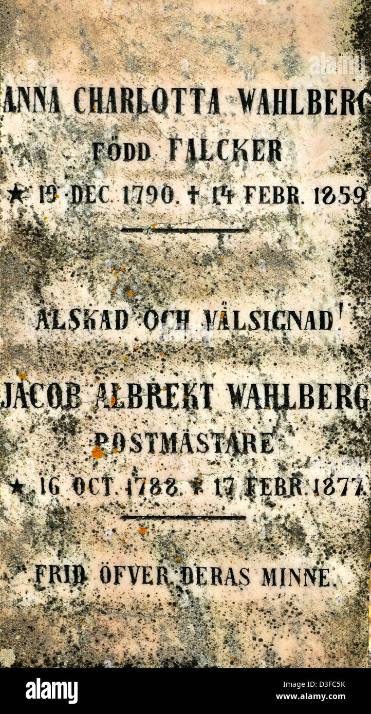 grave stone, southern Sweden Stock Photo