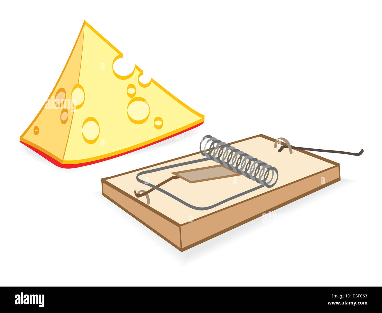 Cartoon illustration mouse eat cheese Cut Out Stock Images & Pictures