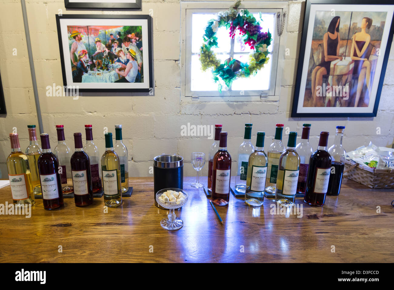 The tasting area of the Warm Springs Winery in Warm Springs,