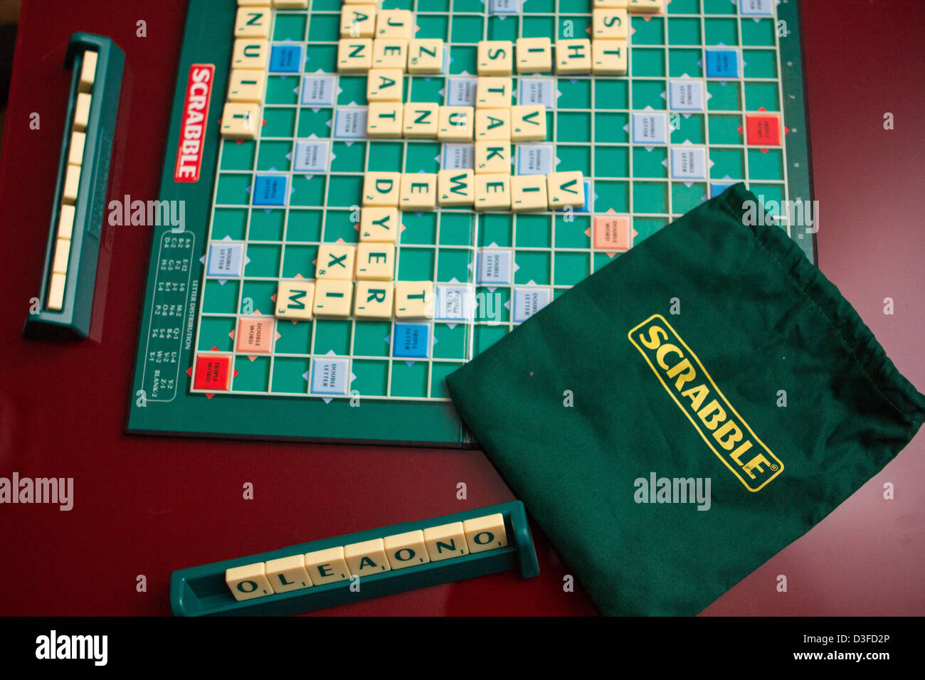 Scrabble board Stock Photo