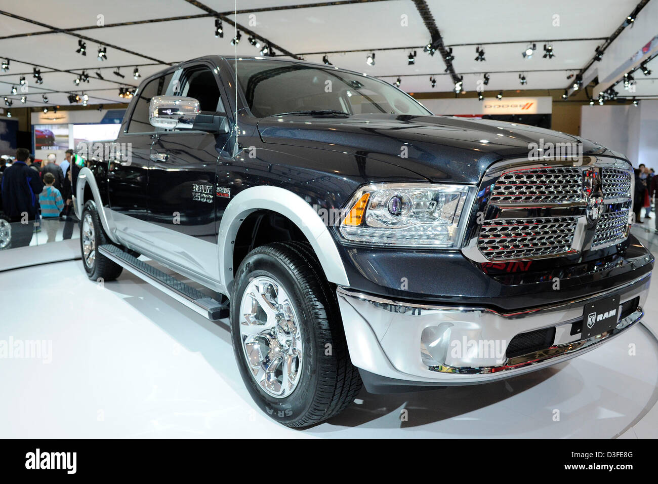 February 18, 2013. Toronto, Canada. Family Day at the 2013 Canadian  International Autoshow. In picture, a Dodge Ram 1500 pick-up truck at the  Chrysler exhibit area. (DCP/N8N Stock Photo - Alamy