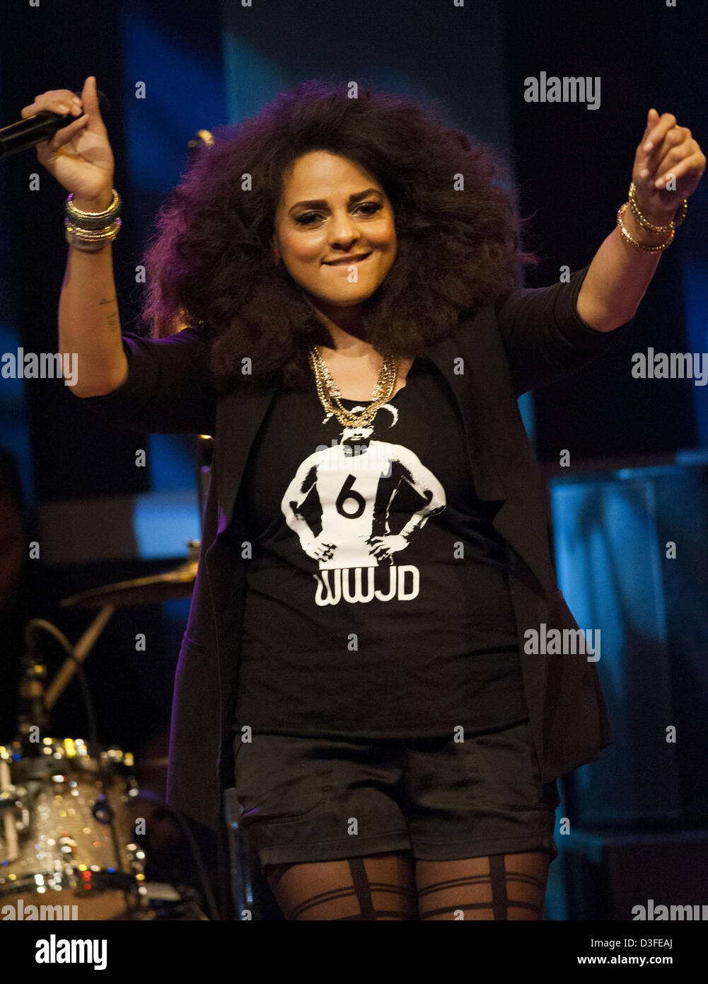 Philadelphia, Pennsylvania, U.S. Feb. 18, 2013. R&B singer and two time Grammy Nominee, MARSHA AMBROSIUS, performing at World Cafe Live in Philadelphia.  Ambrosius performed songs from her album, ' Late Nights and Early Mornings' as well as a few of her past hits.  Credit Image: Credit:  Ricky Fitchett/ZUMAPRESS.com/Alamy Live News Stock Photo