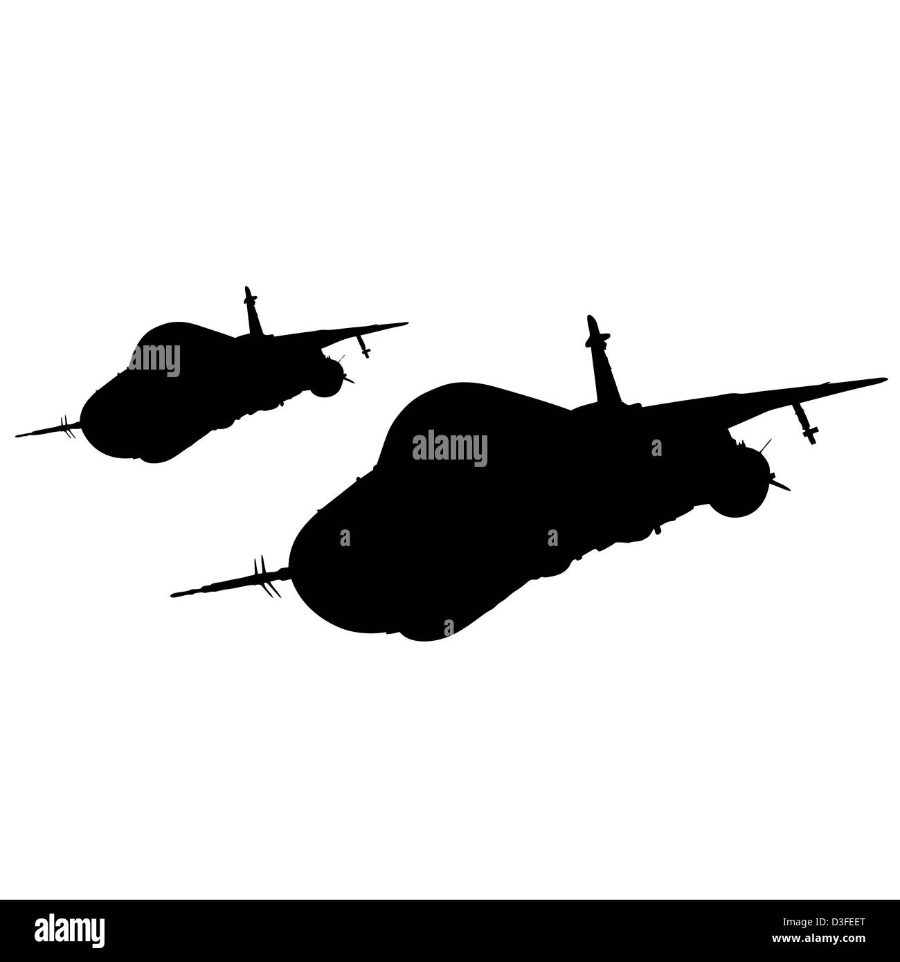 Collection of different combat aircraft silhouettes. illustration for ...