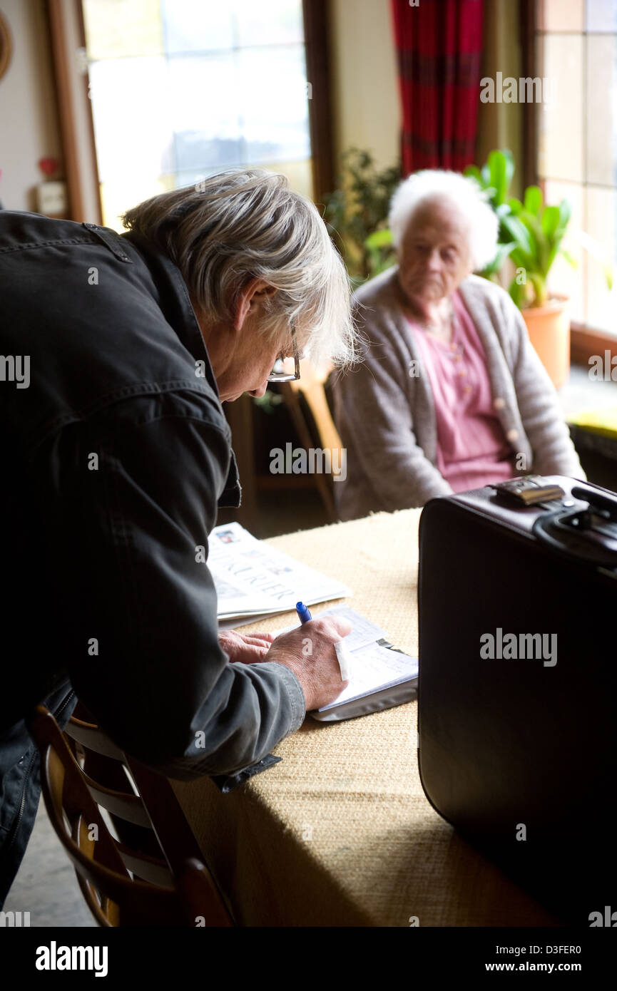 Görwihl, Germany, a country doctor in his daily work, home visit Stock Photo