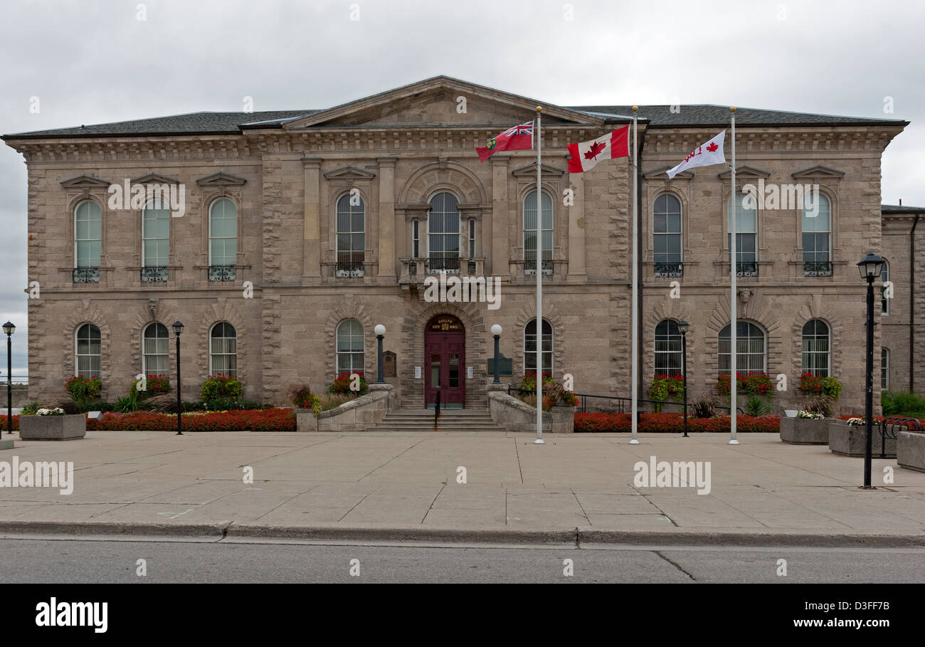 Guelph Ontario city hall historic building stone architecture Stock
