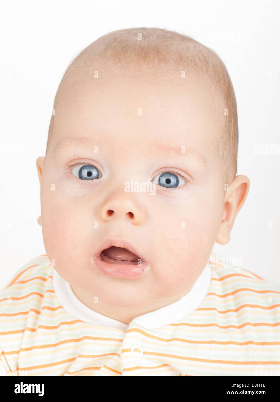 Closeup portrait of cute baby on white Stock Photo - Alamy