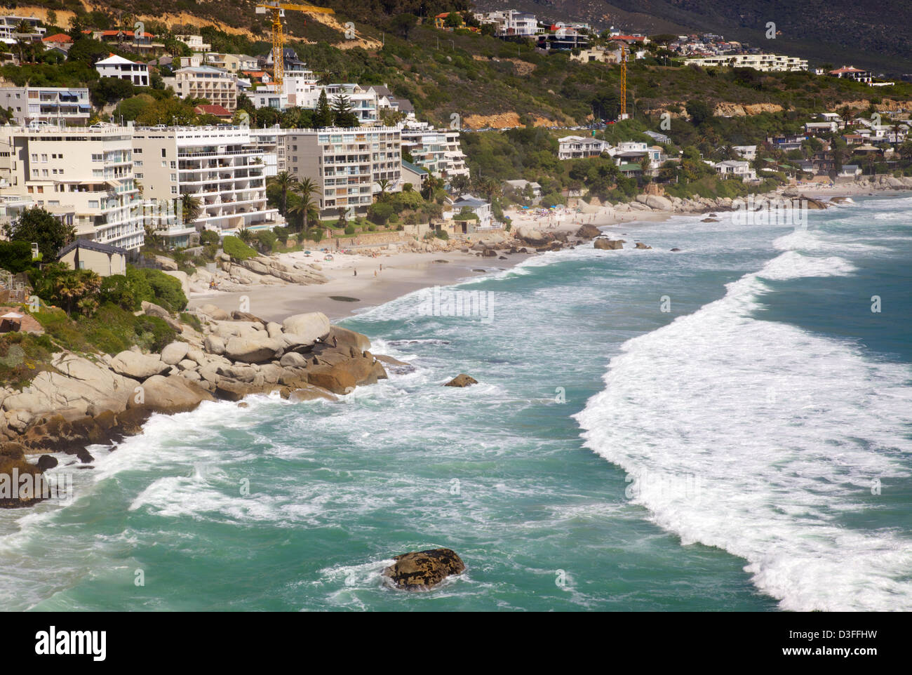 Luxury apartments overlook one of Clifton glamorous beaches, in Cape