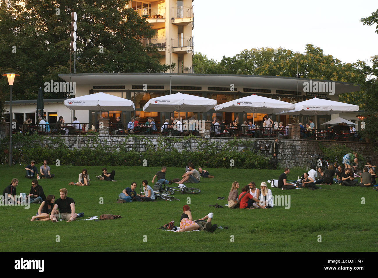 Berlin, Germany, people recover in the Weinberg Park Stock Photo