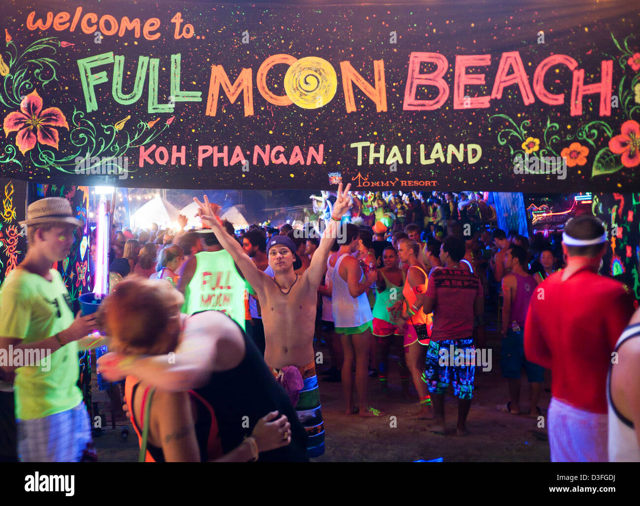 People at the Full Moon Party on Haad Rin beach Koh Phangan Thailand Stock Photo 53817278 Alamy