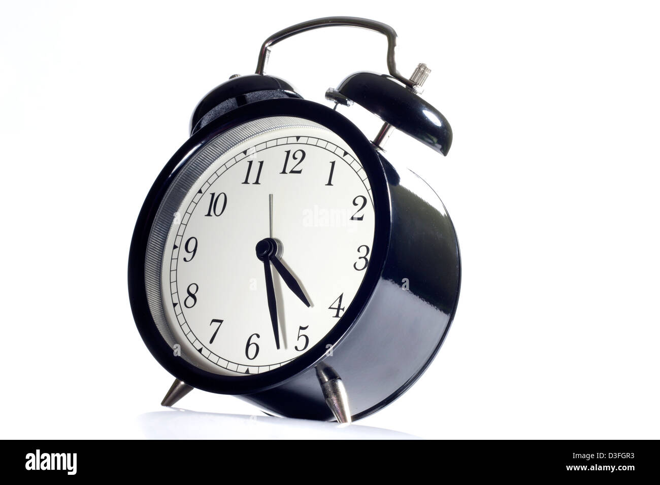 Alarm clock concept time flies on white background Stock Photo Alamy
