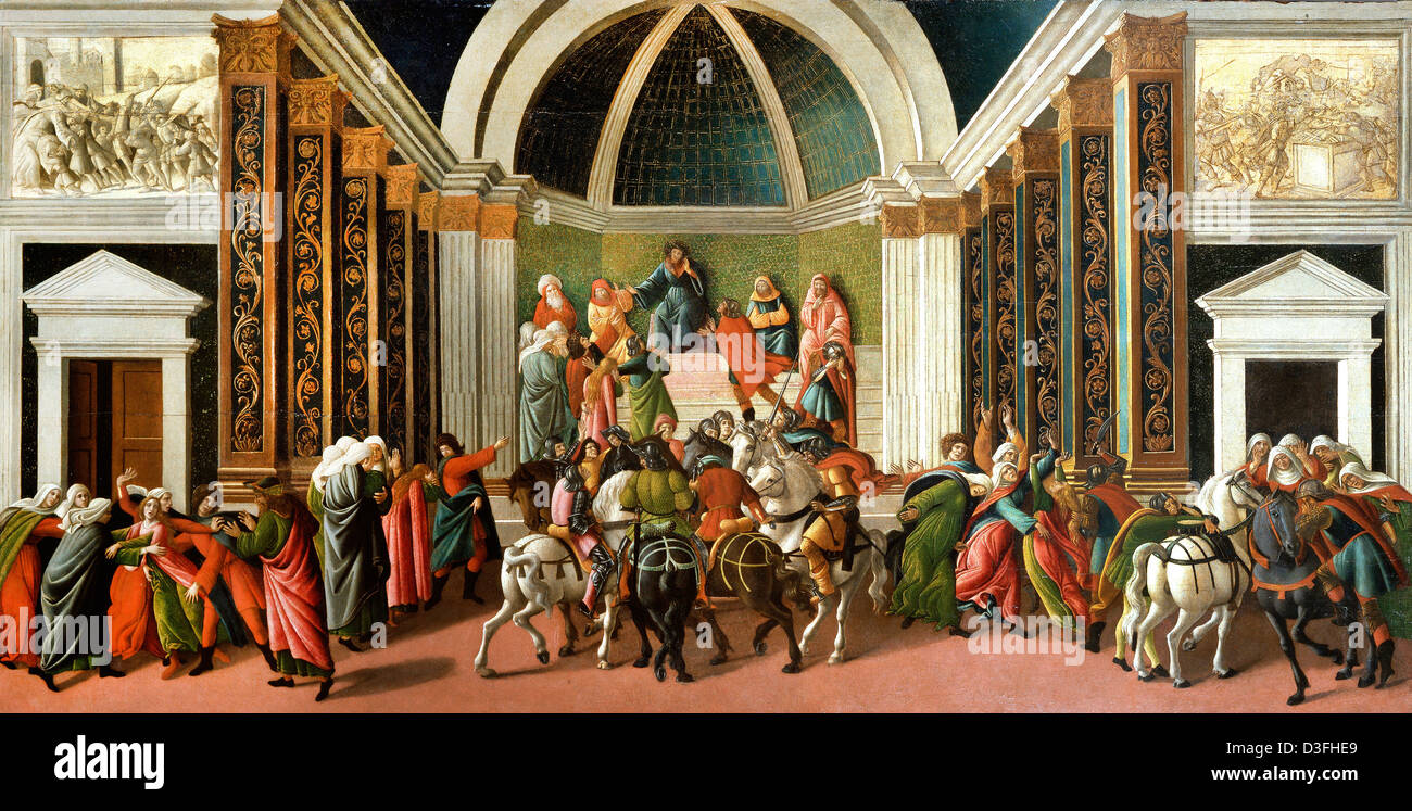 Sandro Botticelli, The Story of Virginia 1496-1504 Tempera on panel. Accademia Carrara, Bergamo Stock Photo