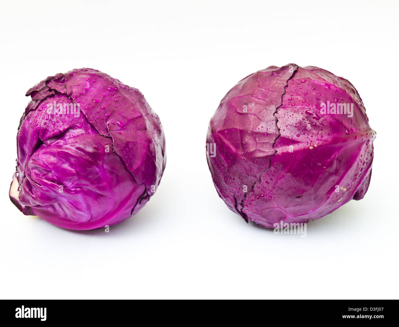Red cabbage heads isolated on white background Stock Photo