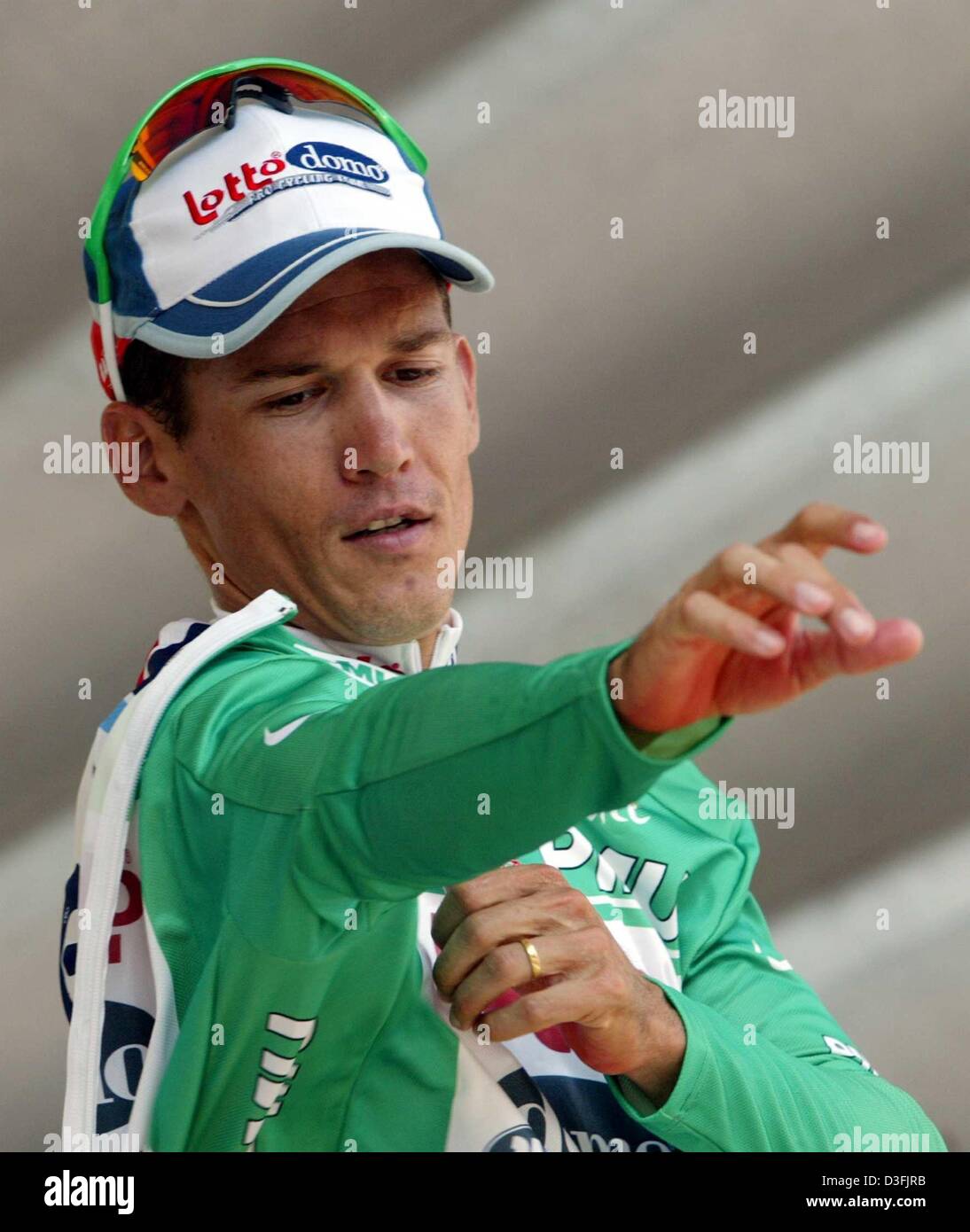 Maillot Cyclisme Robbie McEwen – Davitamon Lotto Tour De France 2006 – Vert (points) – Nike – Taille XL