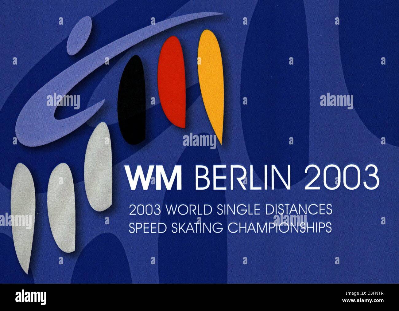 (dpa) Official logo of the World Single Distances Speed Skating