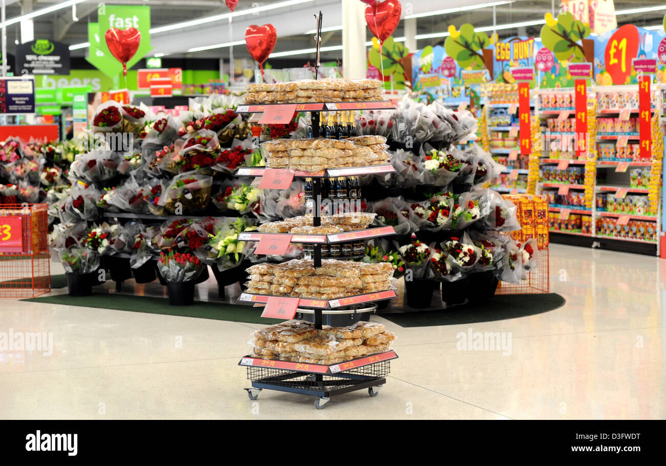 Interior display at Asda superstore at Ferring West Sussex UK Stock