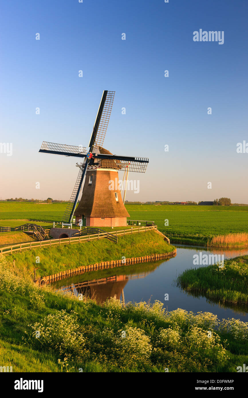 Windmill the Goliath at the Eemshaven in the province of Groningen, Netherlands Stock Photo