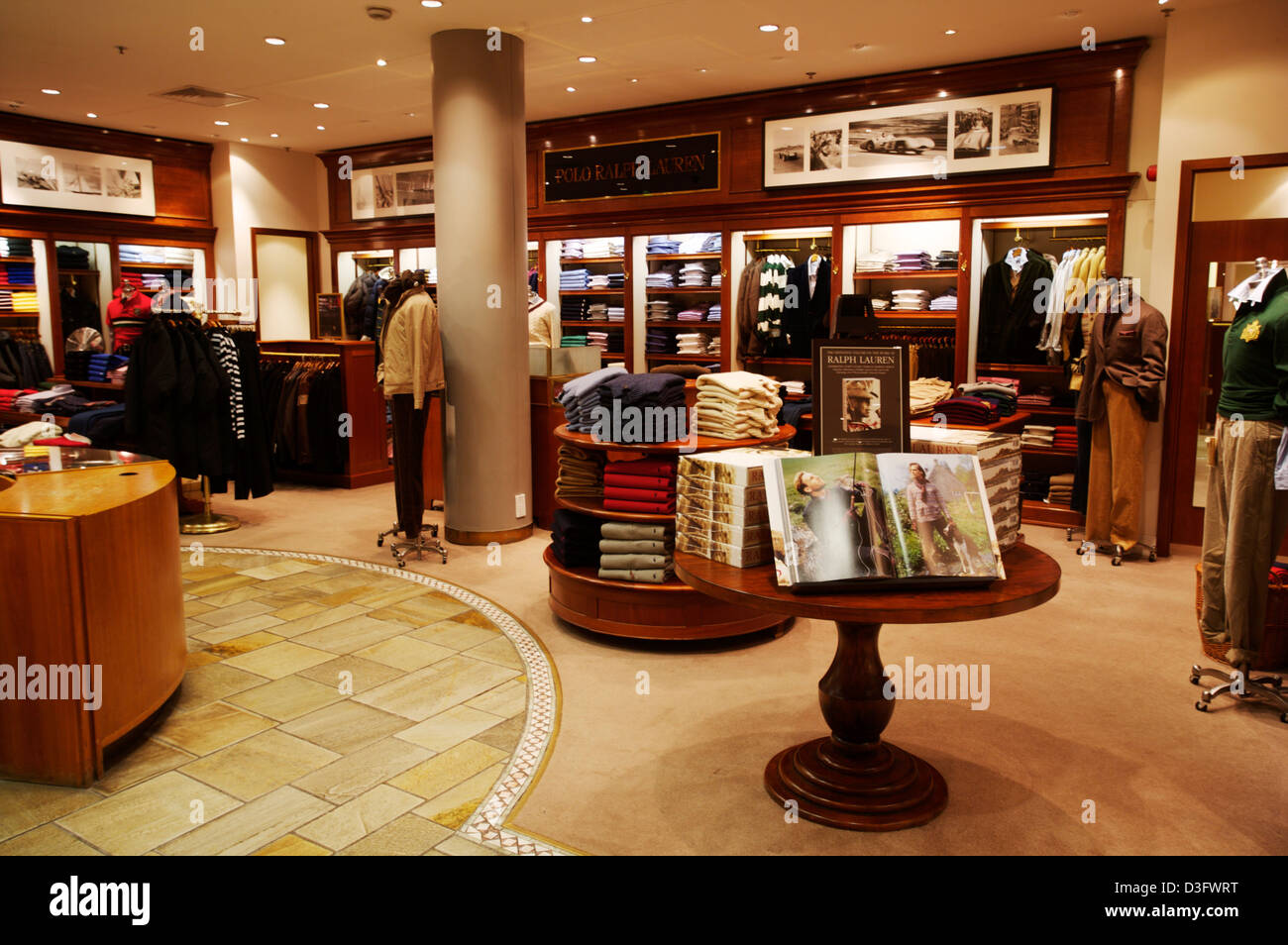 Interior of the upmarket mens retail in Brown Thomas store on