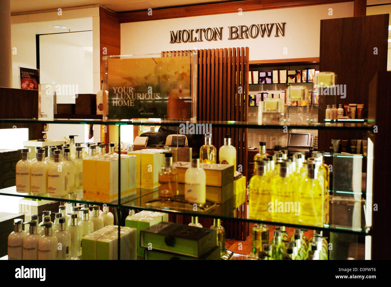 Interior of the upmarket mens retail in Brown Thomas store on Grafton