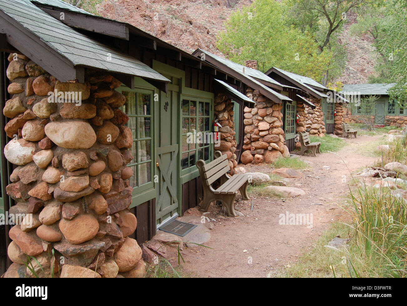 Phantom Ranch, located along the Colorado River in Grand Canyon ...