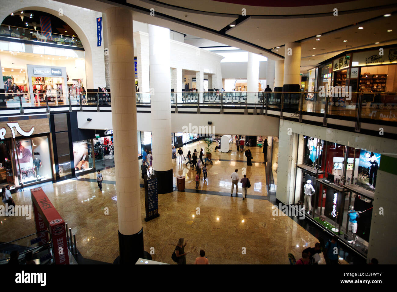 Mall of the Emirates, the world's first shopping resort, is developed by Majid Al Futtaim Properties and located in Dubai. Stock Photo