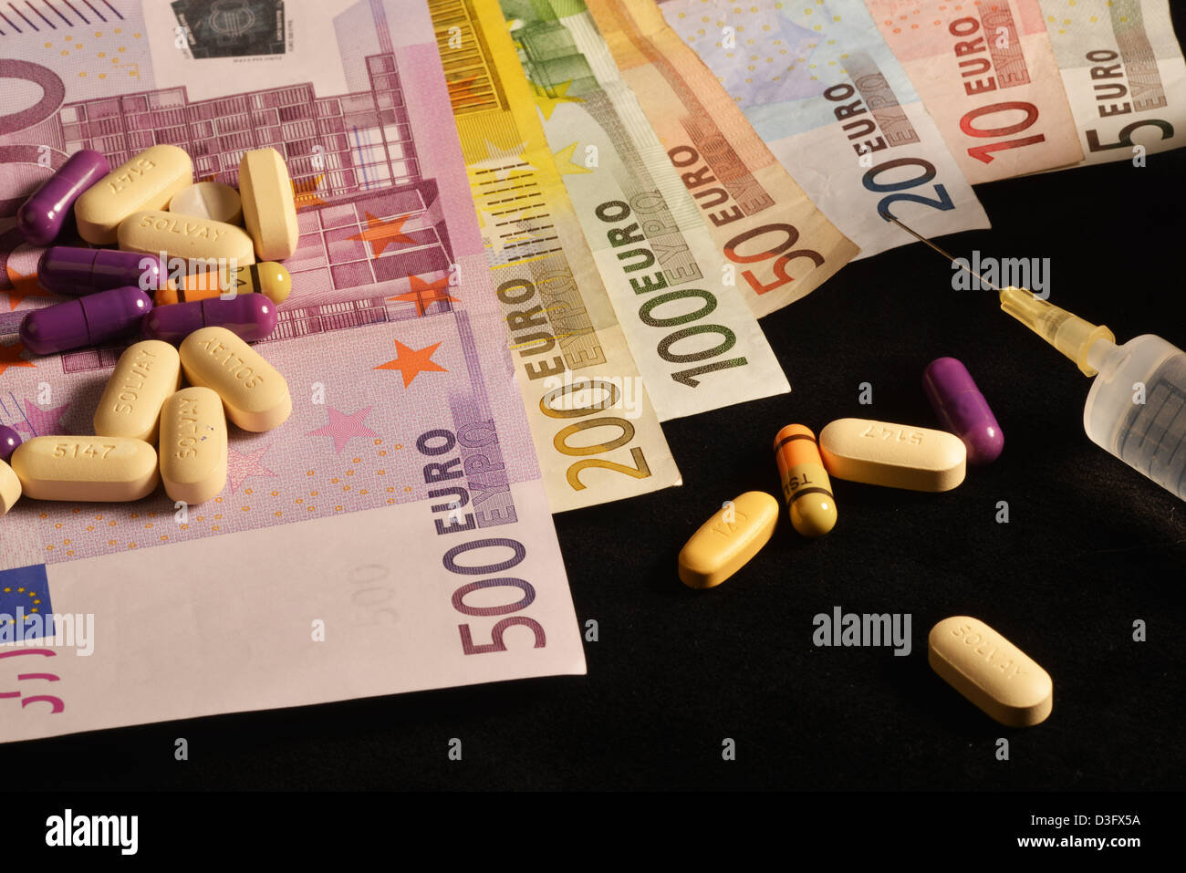 Symbolic photo in connection with medicine, bribery and corruption ...
