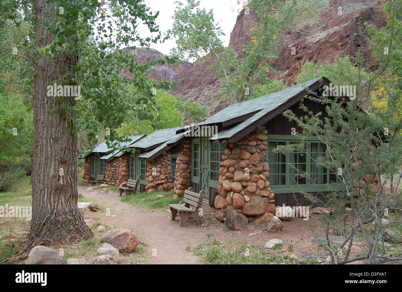 Phantom Ranch, located at the bottom of the Grand Canyon along the ...