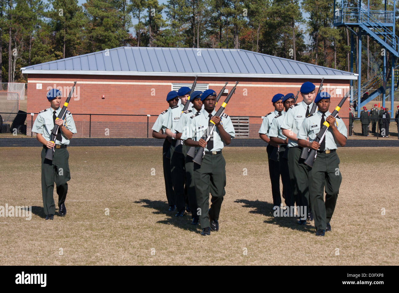 JROTC Male Drill Competition With Weapon Stock Photo Alamy