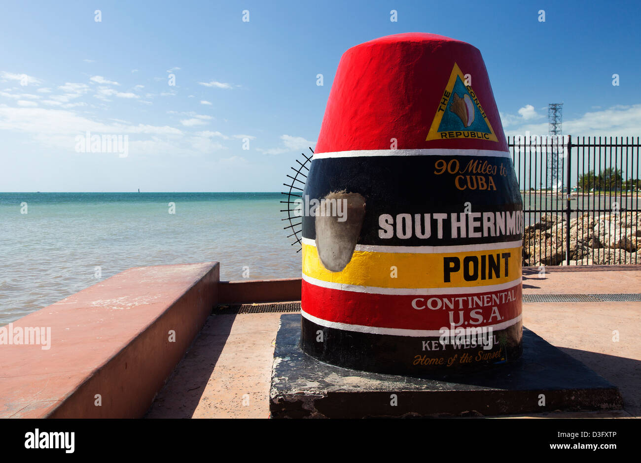 Southernmost point buoy, Key West, Florida, USA Stock Photo