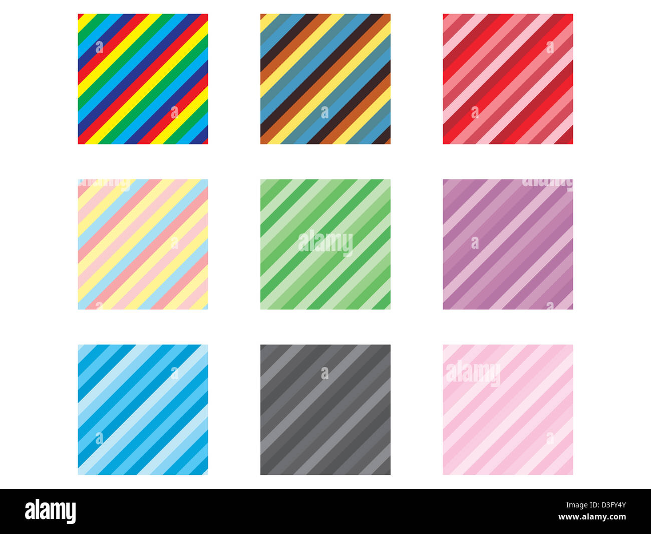 set of simple seamless diagonal patterns Stock Photo