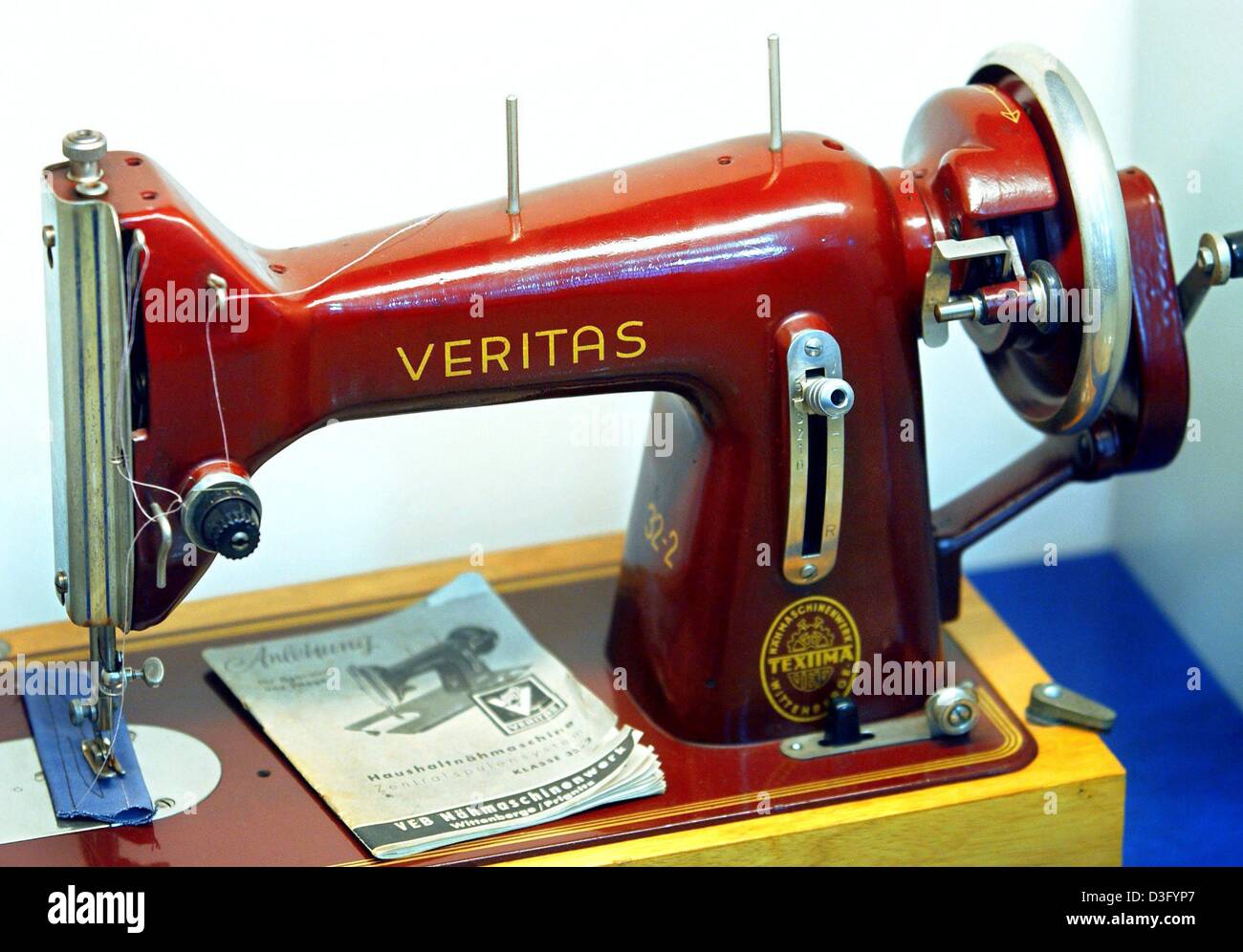 dpa) - One of the first sewing-machines of the brand Veritas which was  produced in the GDR is displayed in the sewing-machine museum in  Wittenberge, Germany, 27 February 2003. 200 sewing-machines made