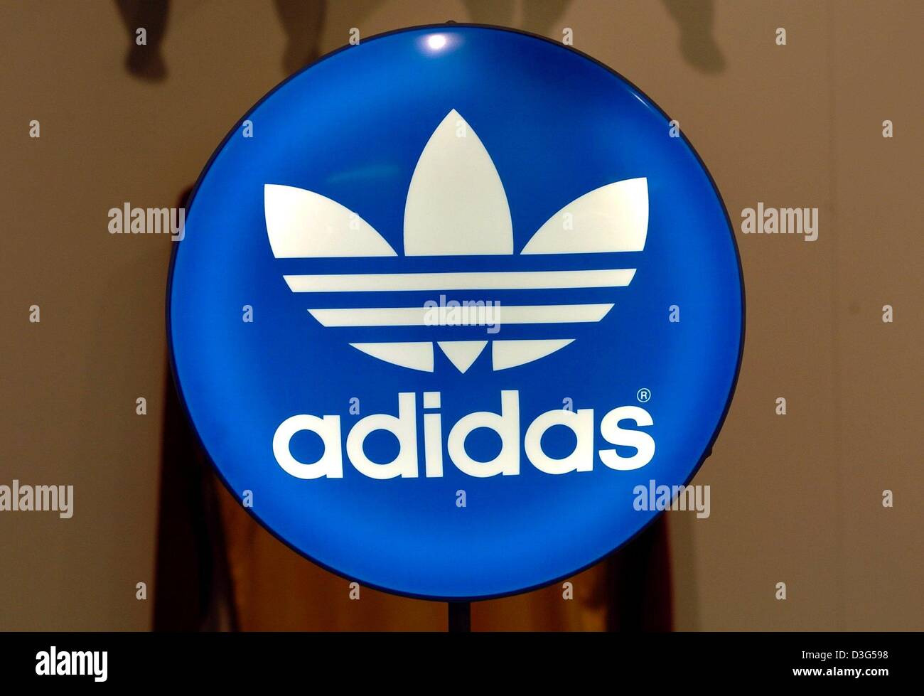 dpa) - A view of company logo of adidas-Salomon AG, manufacturer of sport wear in Munich, Germany, 3 December 2003 Stock Photo - Alamy