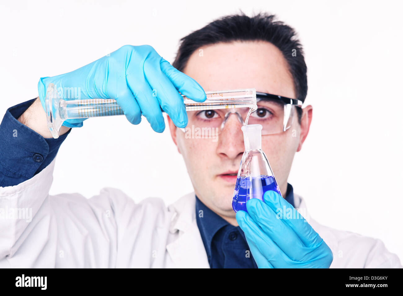 portrait of scientist isolated on white Stock Photo