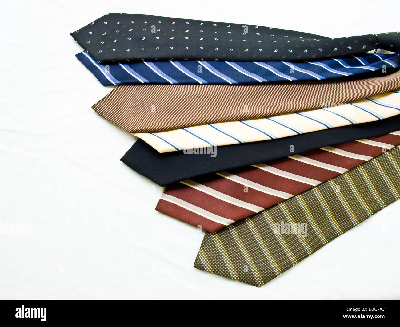 Colorful ties isolated on white background Stock Photo