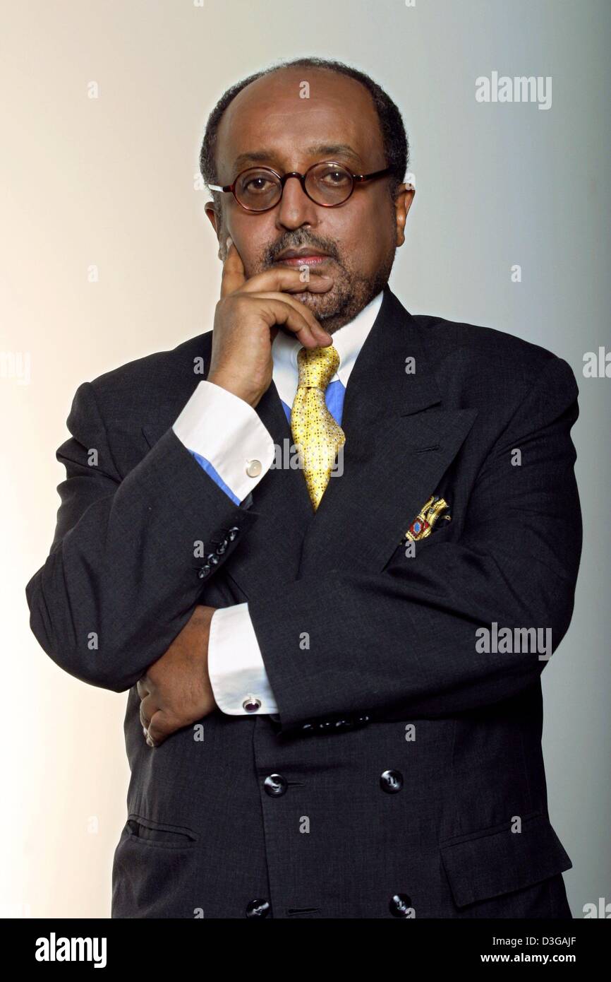 (dpa) - Ethiopian prince and grandnephew of emperor Haile Selassie, Asfa-Wossen Asserate, in a picture taken in Mainz, Germany, 16 January 2004. Asserate has been living in Germany for decades and works as a consultant. In 2003 he released his book 'Manieren' (manners). Stock Photo