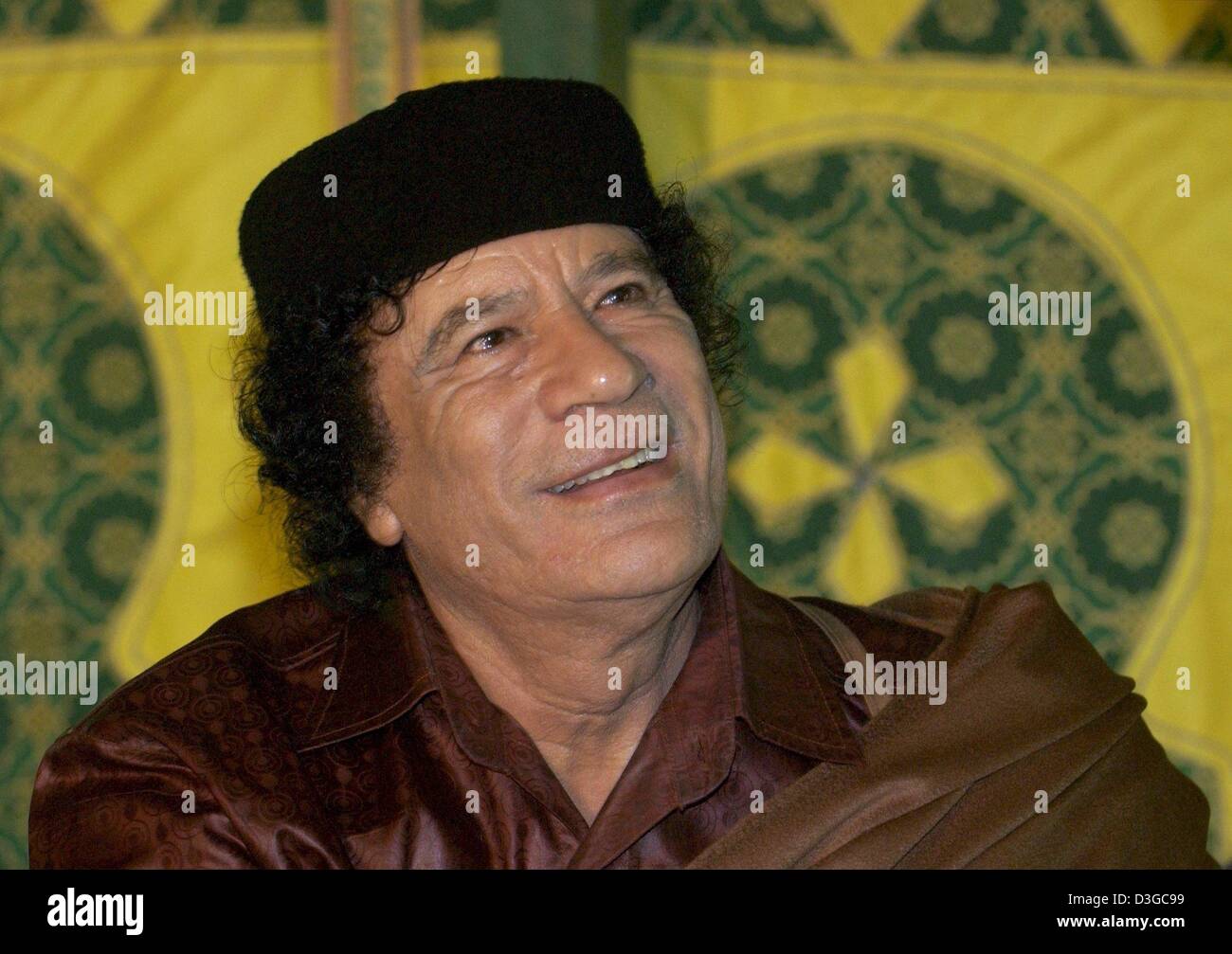 (dpa) - Libyan leader Colonel Muammar Gaddafi pictured in Tripoli, Libya, 14 October 2004. Gaddafi has been in power for thirty years when he led a military coup that toppled King Idris and ended the monarchy in Libya. Stock Photo