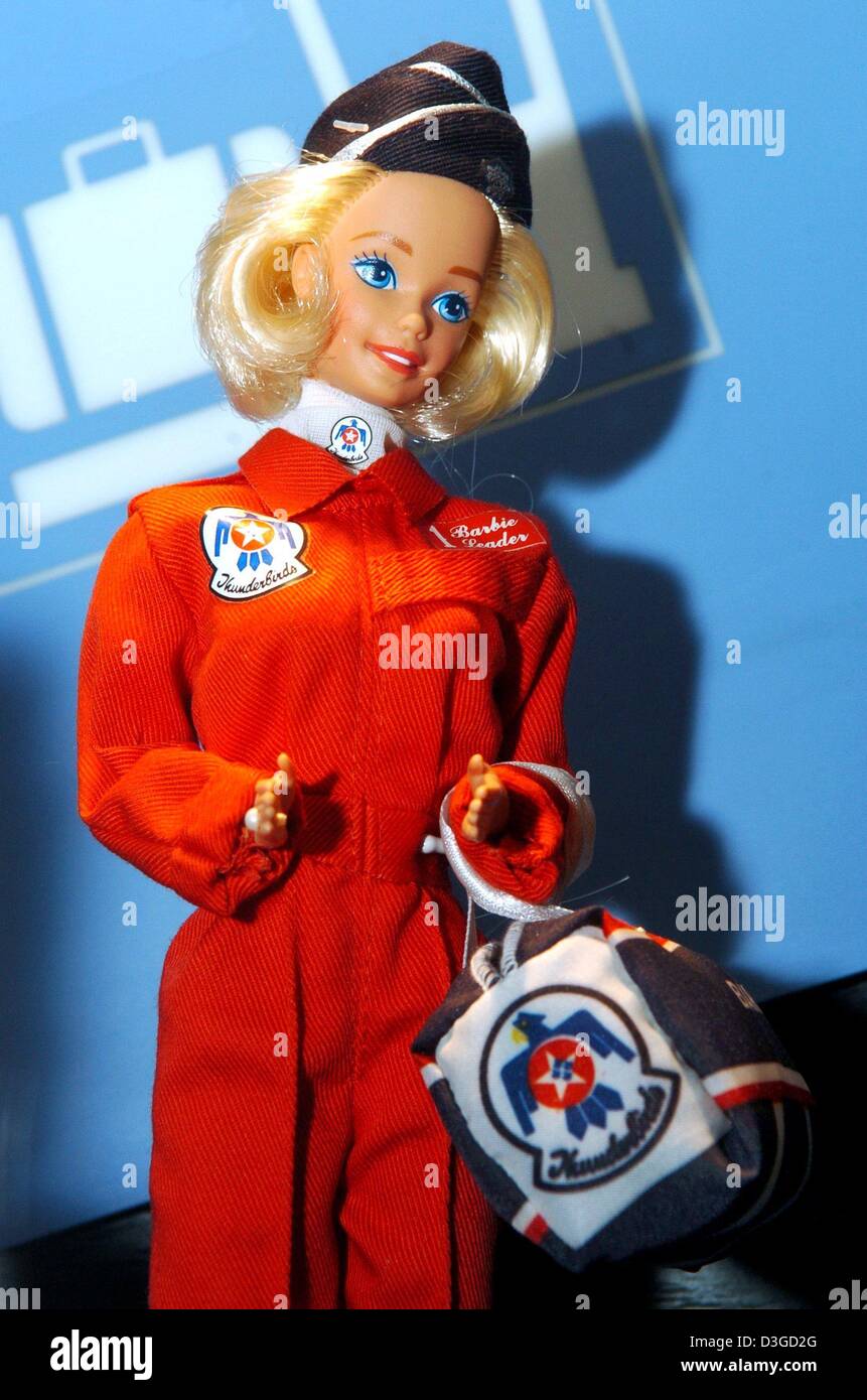 (dpa) - A Barbie doll in the uniform of a US airforce officer (dating from 1994) is on display at the exhibition 'World of Barbies' in Munich, Germany, 7 October 2004. Altogether about 1,000 Barbie dolls are presented, including rare, expensive and specially designed collector dolls. The exhibition, commemorating Barbie's 45th birthday, will be open until 7 November 2004. Stock Photo