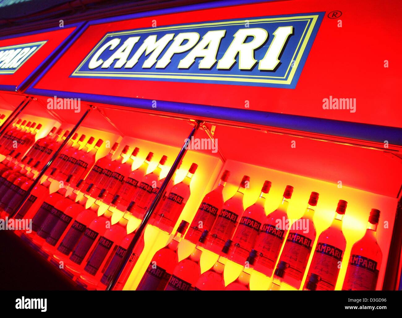 (dpa) - A view of the Campari bar at the MTV show Designerama on Stage at the Congress- and Event Center in Berlin, 29 September 2004. The MTV party was held on the sidelines of the Popkomm 2004 music fair. Stock Photo