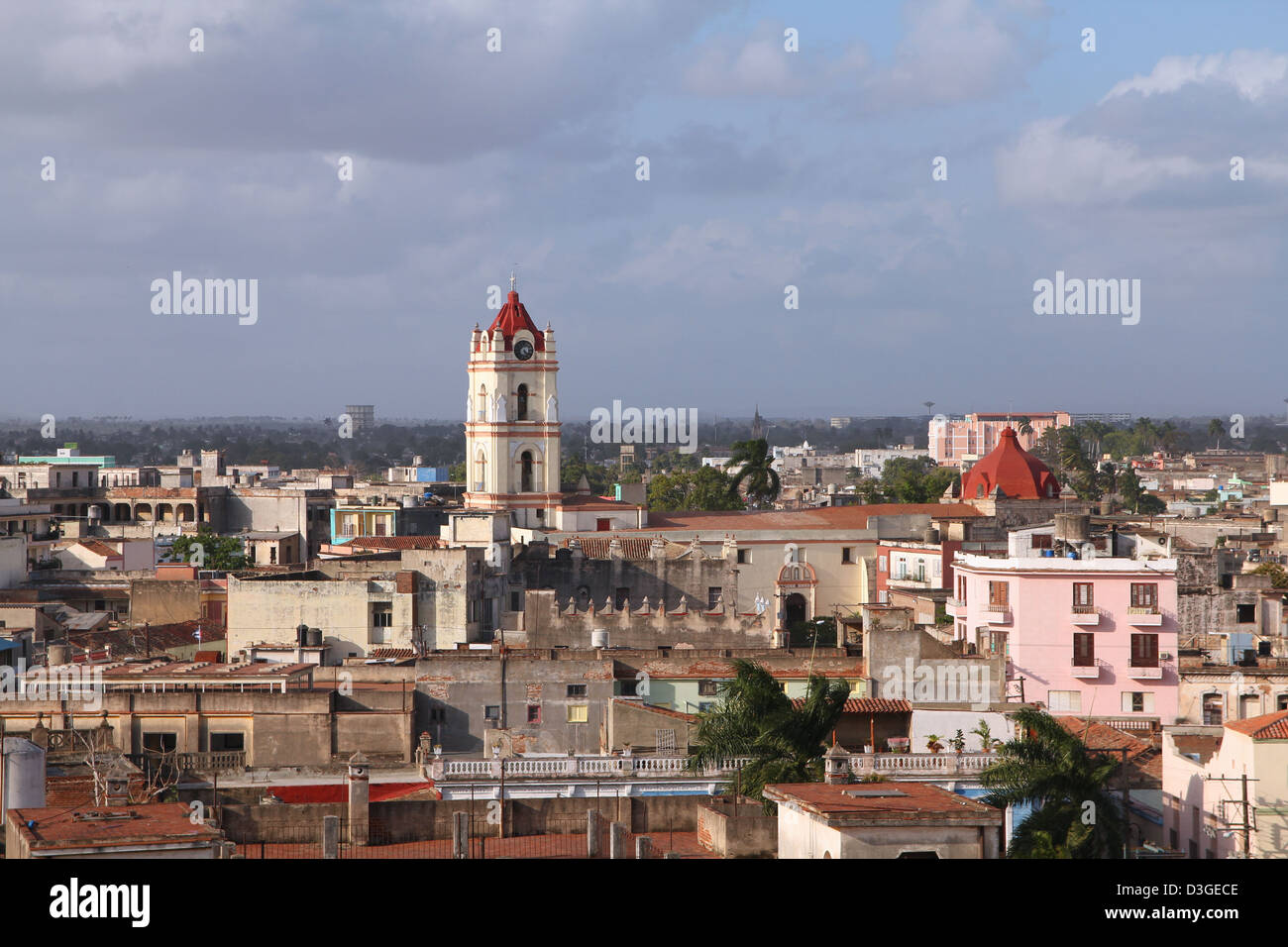 Camaguey, Cuba - old town listed on UNESCO World Heritage List. Aerial view. Stock Photo