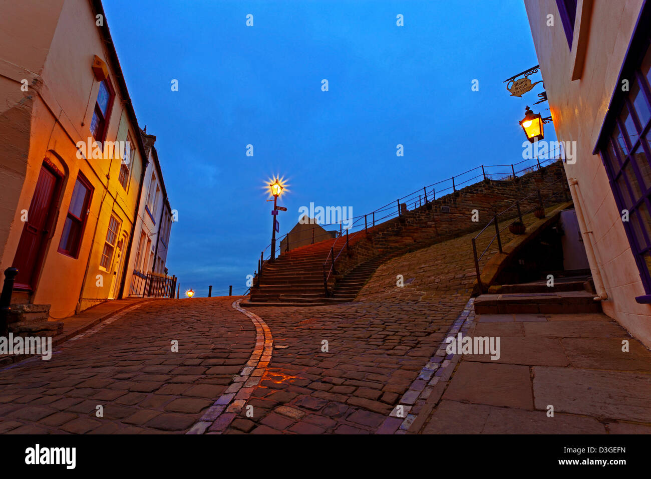Dusk 199 steps whitby hi-res stock photography and images - Alamy