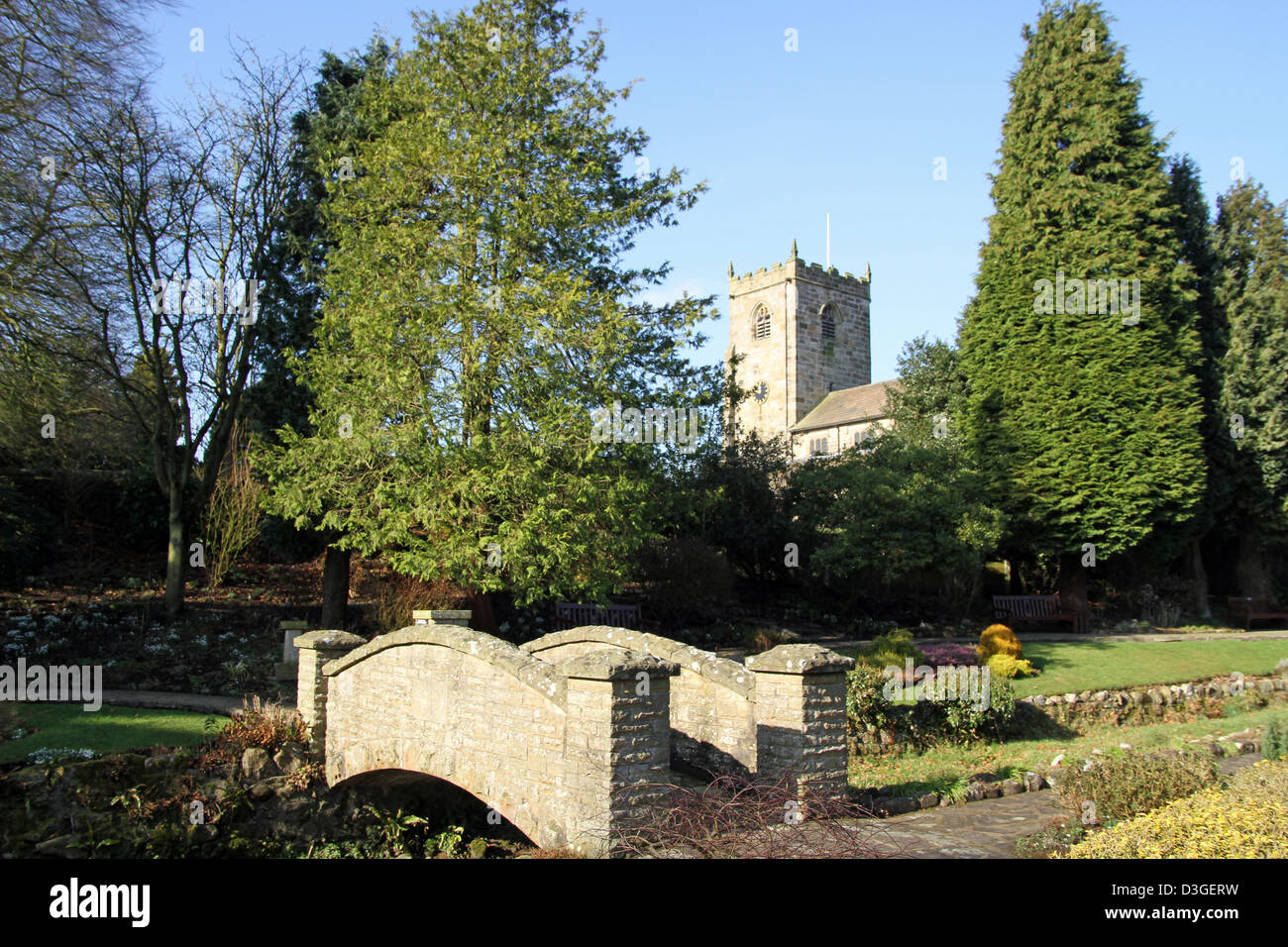 St Helen's Church, Waddington,  near Clitheroe Lancashire, England. Stock Photo