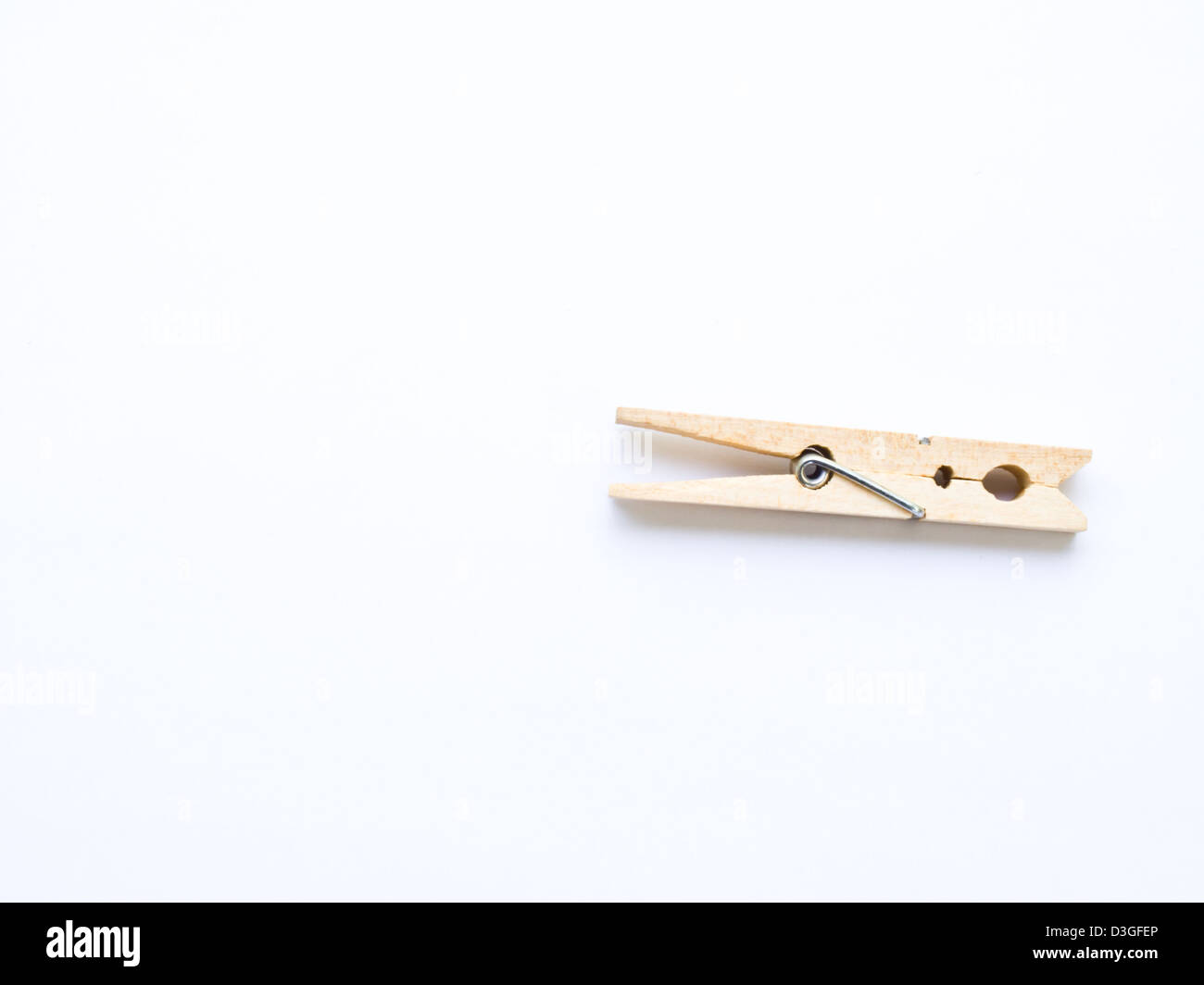 Wooden clothes clips isolated on white back ground Stock Photo Alamy