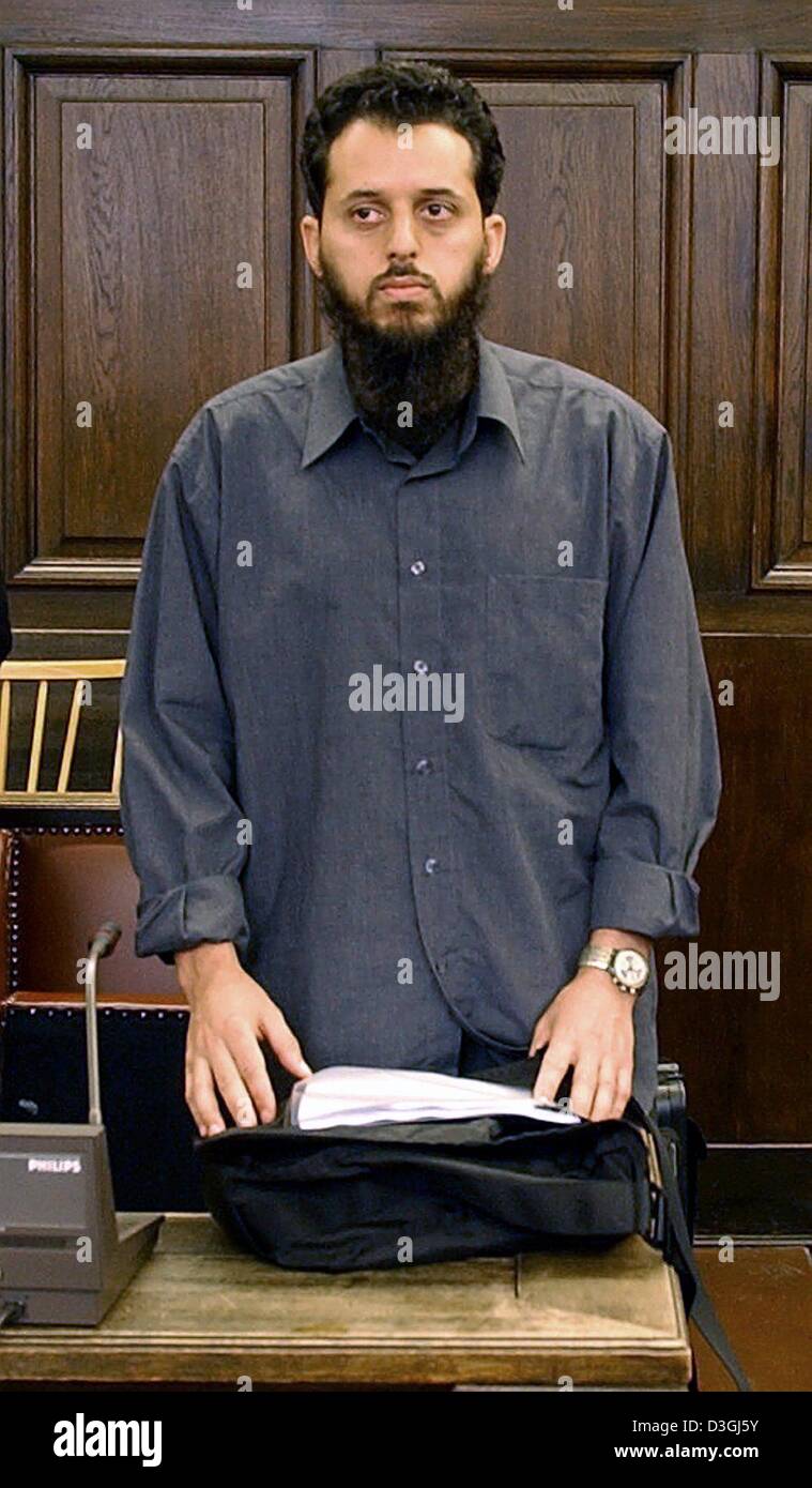 (dpa) 30yearold Moroccan Mounir el Motassadeq awaits the start of