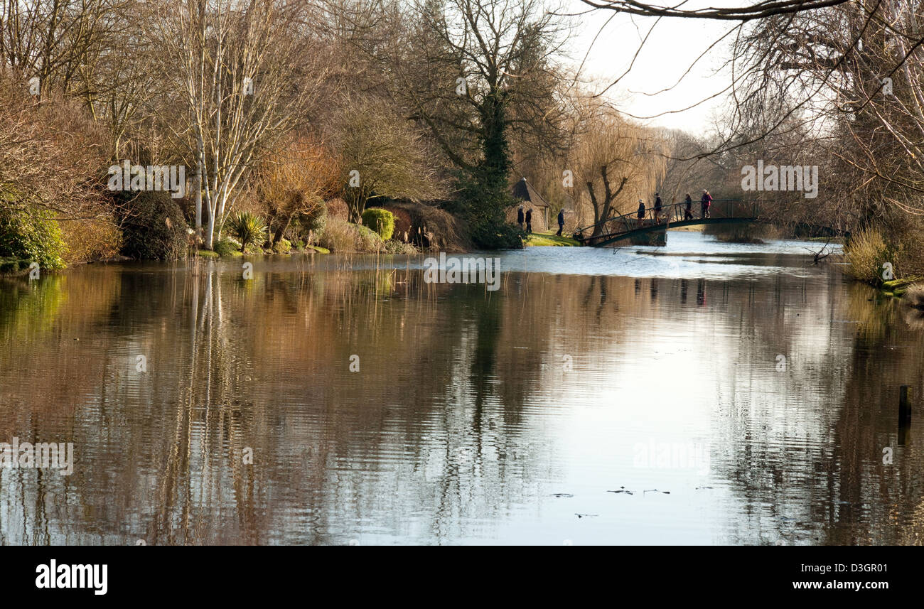 The lake and gardens of Chippenham Park House, Chippenham Village