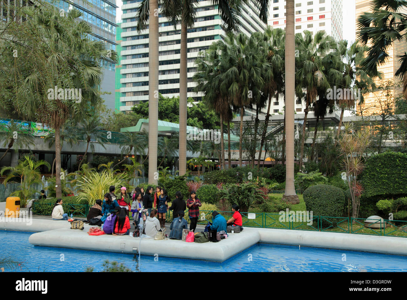 China, Hong Kong, Central district, Charter Garden, park, people, Stock Photo
