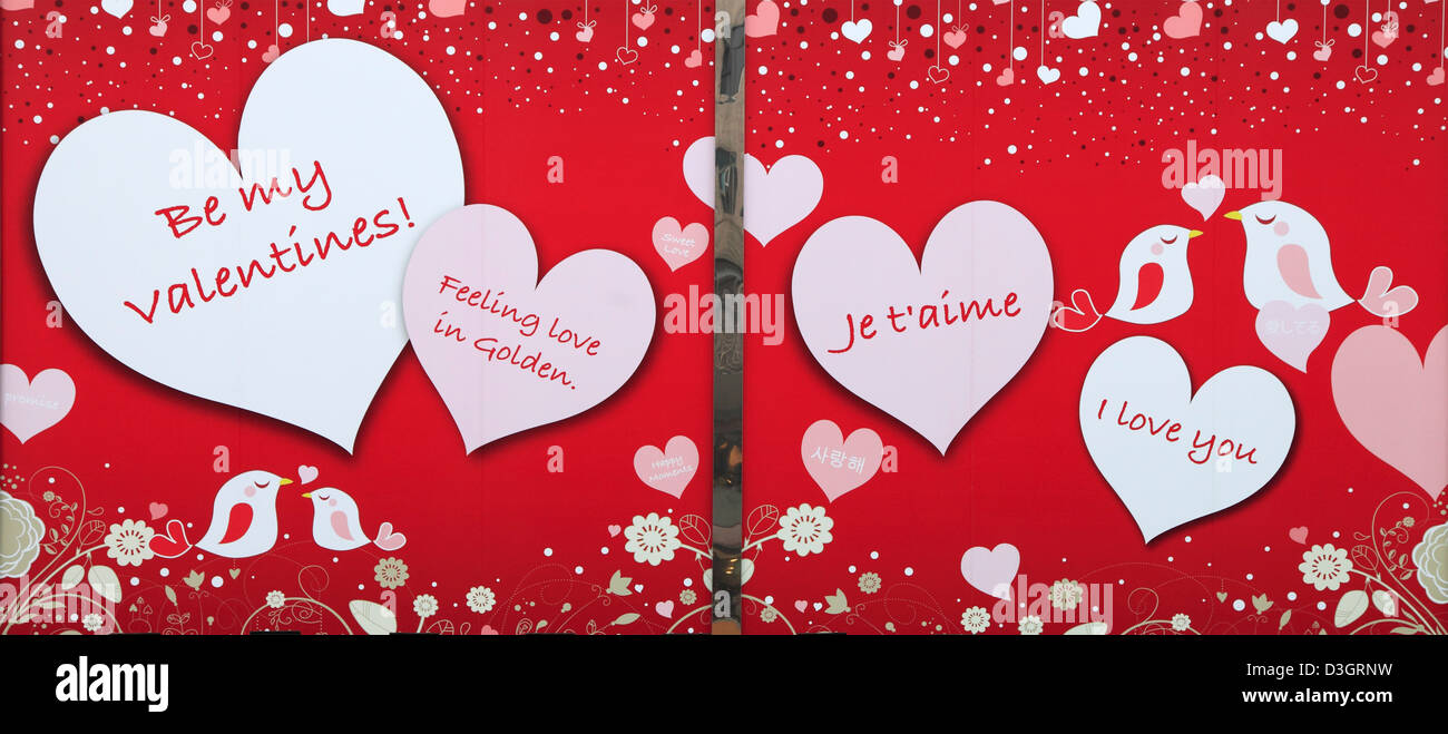 China, Hong Kong, Valentine's Day, poster, greeting Stock Photo - Alamy