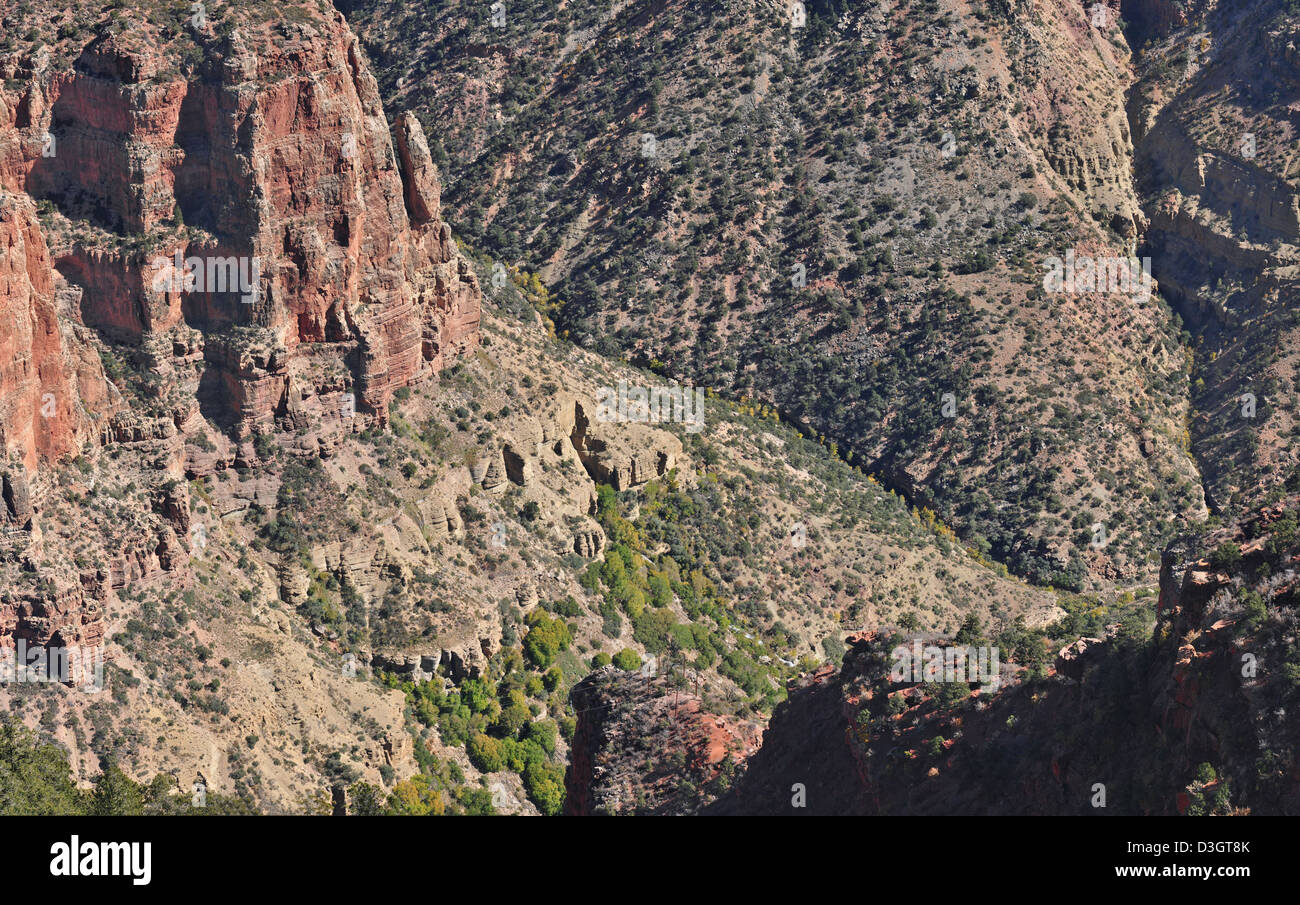 Grand Canyon Nat Park Roaring Springs From Above 0331 Stock Photo Alamy